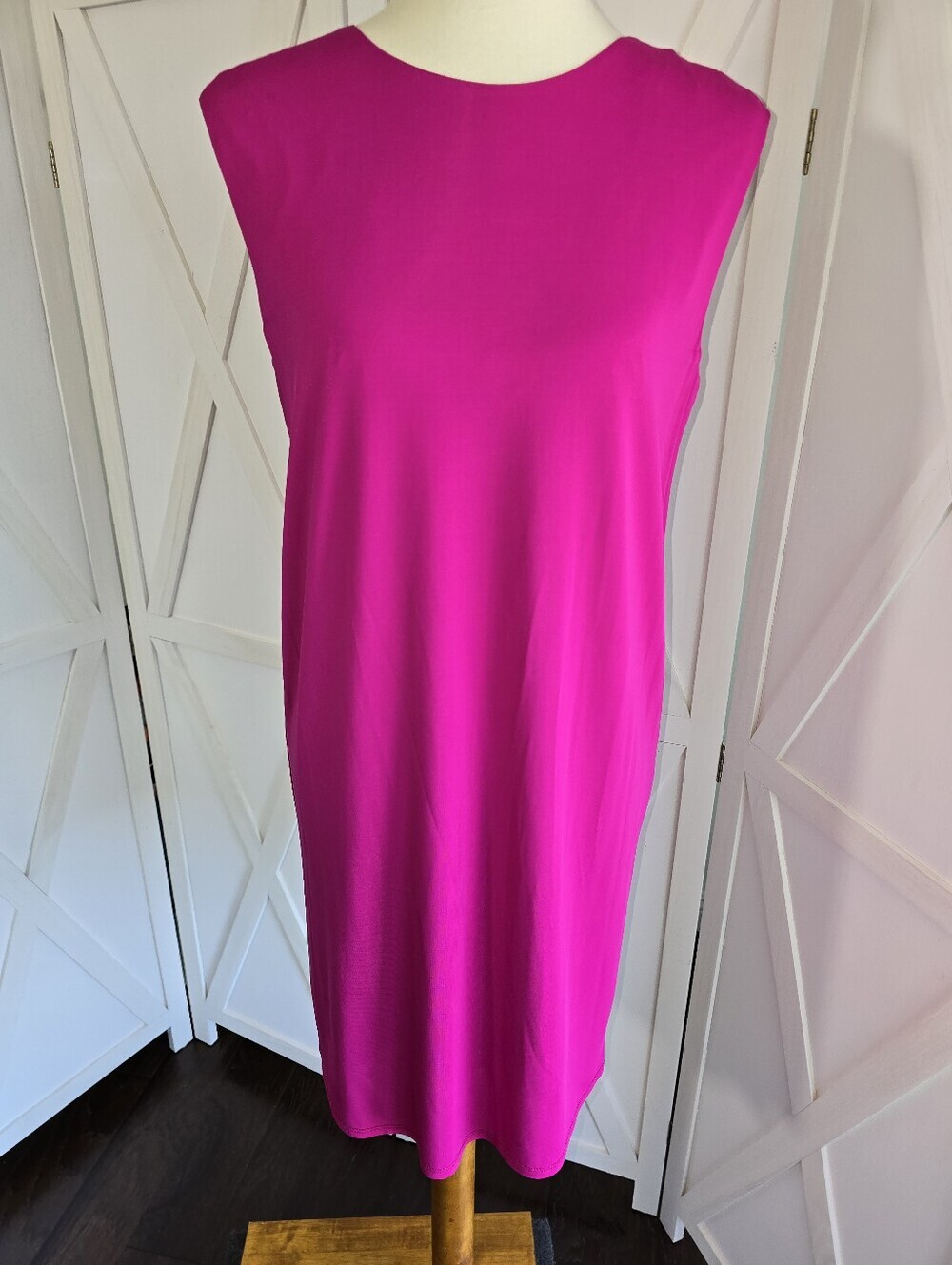 (NWT) HELMUT LANG Hot Pink Sleeveless Crew Neck Shift Dress